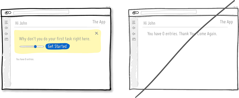 用戶沒有使用記錄的時候要善于引導(dǎo)
